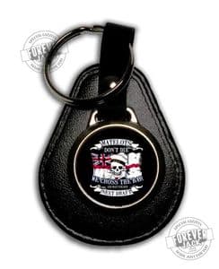 Leather Key Ring - cross the bar