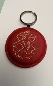 Leather Key Ring -ROUND WRNS OR QARNNS