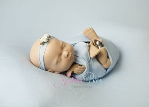 Fine Stretch Backdrops/Beanbag Overlay & Wrap & Hair Tie ~ Light blue