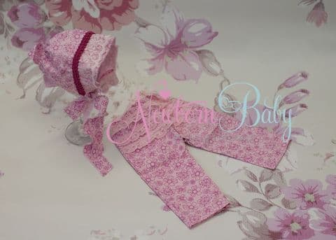 Pink Bonnet & Pants Set