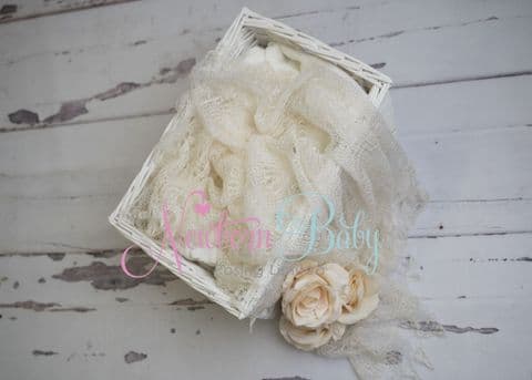 Plain Colour Lacey Wrap/Stuffer -  CREAM