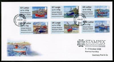 Bailiwick Fishing Boats, Virtual Stampex 2020 overprint, ST, Guernsey Post,