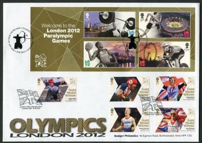 London Paralympics Miniature Sheet & Gold Medalists Set
