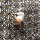 (On HOLD) Akoya Cultured Pearl and Sterling Silver Tie Pin - Tie Tack- Vintage Cravat Pin Japanese
