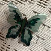 (SOLD) A Green Butterfly Brooch - Large Lea Stein Butterfly Pin