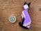 (Sold) Cubist Cat Brooch  - Art Deco Style Purple Cat Pin by Lea Stein Paris