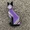 (Sold) Cubist Cat Brooch  - Art Deco Style Purple Cat Pin by Lea Stein Paris