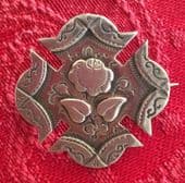 1880's ROSE Victorian Silver Brooch - 19th Century Antique Rose for Love Sentimental Jewel