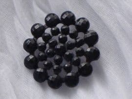 19 th Century French Jet (Vauxhall Glass)Button