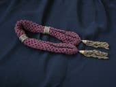 19 th Century Miser's Purse - Burgundy Red with Steel Ring (SOLD)