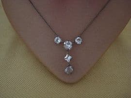 1910 -1920's Edwardian to Art Deco Open Set Crystal Necklet (SOLD)