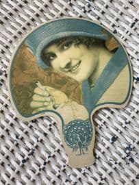 1920's -1930's Advertising Fan - Paper - Ice Cream Parlour