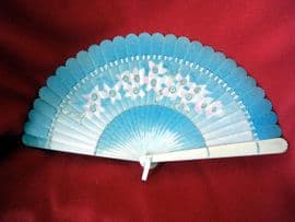 1920's -1930's Celluloid Brise Fan with Floral Decoration Sold