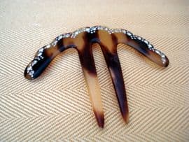1920's - 1930's Celluloid Hair Comb with Diamante Decoration (SOLD)