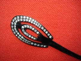 1920's/1930's Sew-on for a Cloche Hat - Black with Diamante.