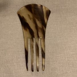 1920's Celluloid  Art Deco Hair Comb = Mock Tortoiseshell or Imitation Horn