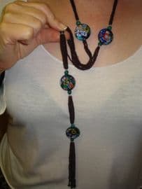 1920's Italian Millefiore Bead Flapper's Necklace (SOLD)