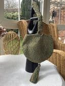 1920s Evening Purse with Tassel - hand made crochet silk thread