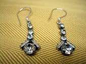 1930's/1940's Diamante Drop Earrings with Baguette and Round Stones (Sold)