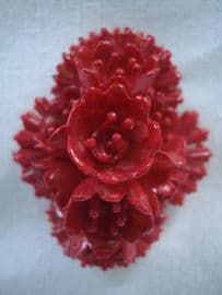 1930's/1940's Red Floral Dress Clip (SOLD)