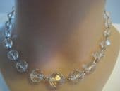 1930's Art Deco Necklace - Faceted Glass Crystal Beads with Rolled Gold Wires(sold)