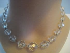 1930's Art Deco Necklace - Faceted Glass Crystal Beads with Rolled Gold Wires(sold)