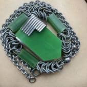 1930's Art Deco Necklace with  Matching Dress Clip  in the style of Jakob Bengal