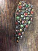 1930's Bohemian Filigree Dress Clip  of Large Size - Antique with Bright Jewels