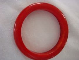 1930s - 1940s Bakelite Bangle - Tomato Red with Yellow swirls (Sold)