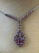 1930s Art Deco Necklace -Pink Open Set Crystal