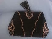 1930s Clutch Purse - Black with Bronze and Black Beadwork (sold)