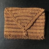 1930s Clutch Purse - Brown Woven Straw Raffia with Padlock Detail