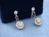 1930s Silver and Diamante Screw on Earrings (SOLD)