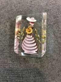1940's/1950's Crinoline Lady Brooch Chunky reverse-carved Lucite Brooch On hold