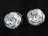1940's/1950's Lucite Earclips with soft faded-out blue roses carved on them SOLD
