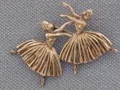 1940's Silver Brooch - Two Ballet Dancers - Sterling Silver Ballet Pin (Sold)