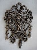 1940s - 1950's Cherub Brooch with Dangling Charms signed 'Miracle'