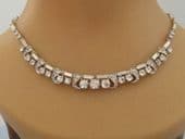 1940s - 1950s Diamante Necklace with Baguette Stones (SOLD)