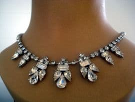 1940s - 1950s Diamante Necklace with Stunning Large Peardrop Stones(SOLD)