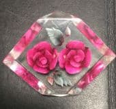 1940s Burgundy Red Floral Vintage Brooch - Lucite Brooch On hold