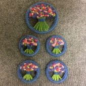 1940s Buttons and Brooch "Make-do-and-mend" hand embroidered set ( SOLD)