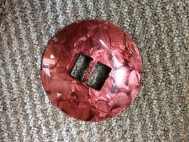 1940s Casein Plastic Buckle - Burgundy Red Colour Marble Effect