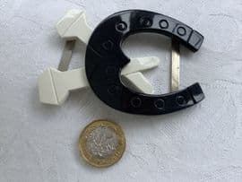1940s Casein Plastic Double Buckle - Horseshoe and Nails - Equestrian Interest
