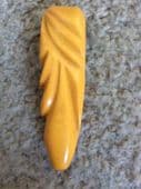 1940s Dress Clip -Carved Butterscotch Bakelite  1940s Dress  Dress Clip  in āVā Shape
