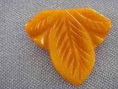 1940s Dress Clip - Deep Carved Butterscotch Bakelite Dress Clip  (SOLD)