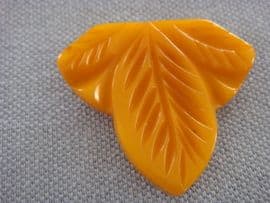 1940s Dress Clip - Deep Carved Butterscotch Bakelite Dress Clip (SOLD)