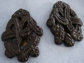 1940s Dress Clips - Pair of signed 'Keim of London' Black Dress Clips