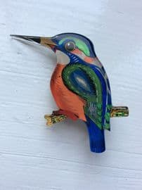 1940s Lucite Brooch - Kingfisher in Reverse Painted Style (SOLD)