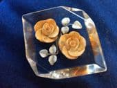 1940s Lucite Brooch - Yellow Roses Brooch on hold