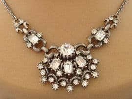 1940s Signed CORO Necklace - Vintage Diamante Necklet from USA (SOLD)